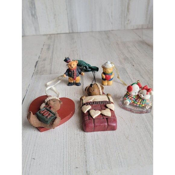 Santa Claus teddy bear heart variety sailor ornament Xmas decor couple - Picture 2 of 10